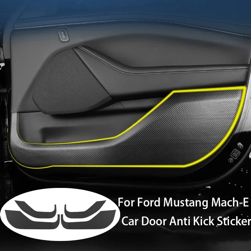 For Ford Mustang Mach-E Car Door Anti Kick Sticker Kids Anti-Kick Protective Mat Modified Interior Decoration Protective Pad