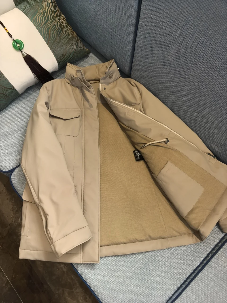 2025 Autumn/Winter New Women'S Stand Collar Waterproof Technical Fabric Hooded Slim Waist Goose Down Coat