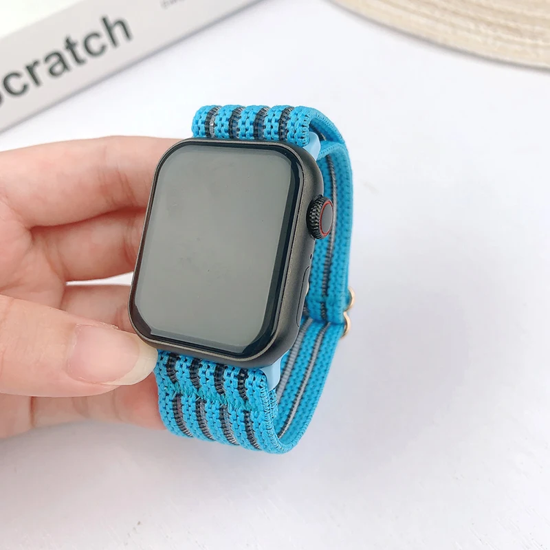 Scrunchie Strap for Apple watch band 40mm 44mm 41mm 45mm 38mm 42mm 49mm Elastic Nylon bracelet iWatch series 7 se 6 5 3 Ultra 8