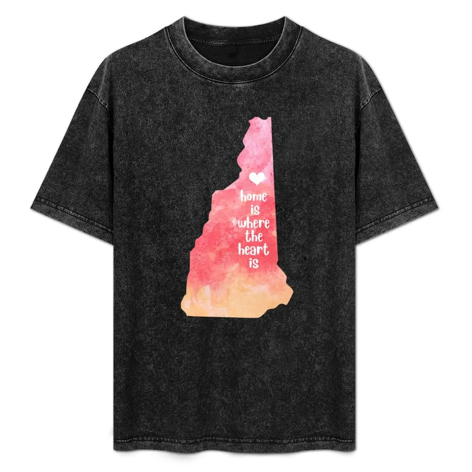

New Hampshire USA Map watercolor pink NH watercolour T-Shirt shirts graphic tees clothes clothing for men
