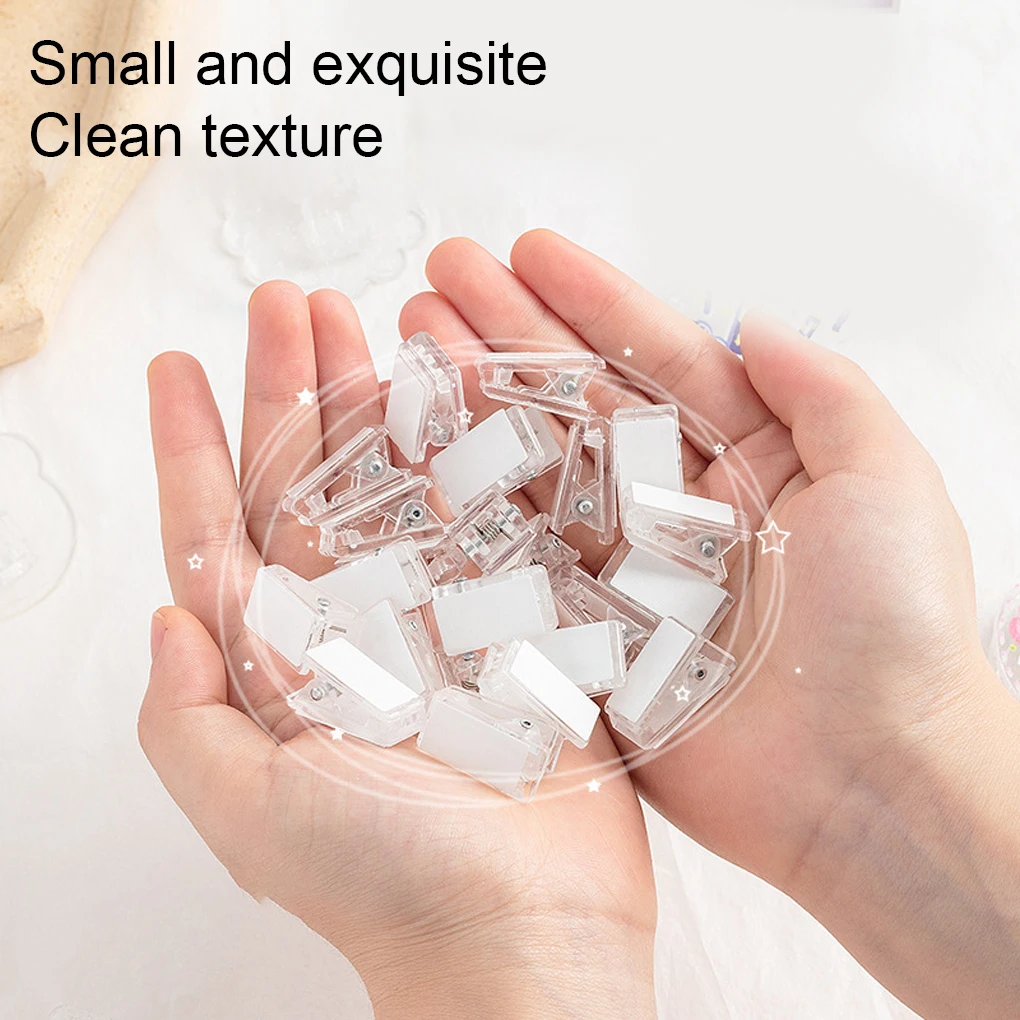 15 Pieces ABS Spring Clip Portable Replacing Transparent Name Tag Chest Card Note Clamp Accessories Single-sided