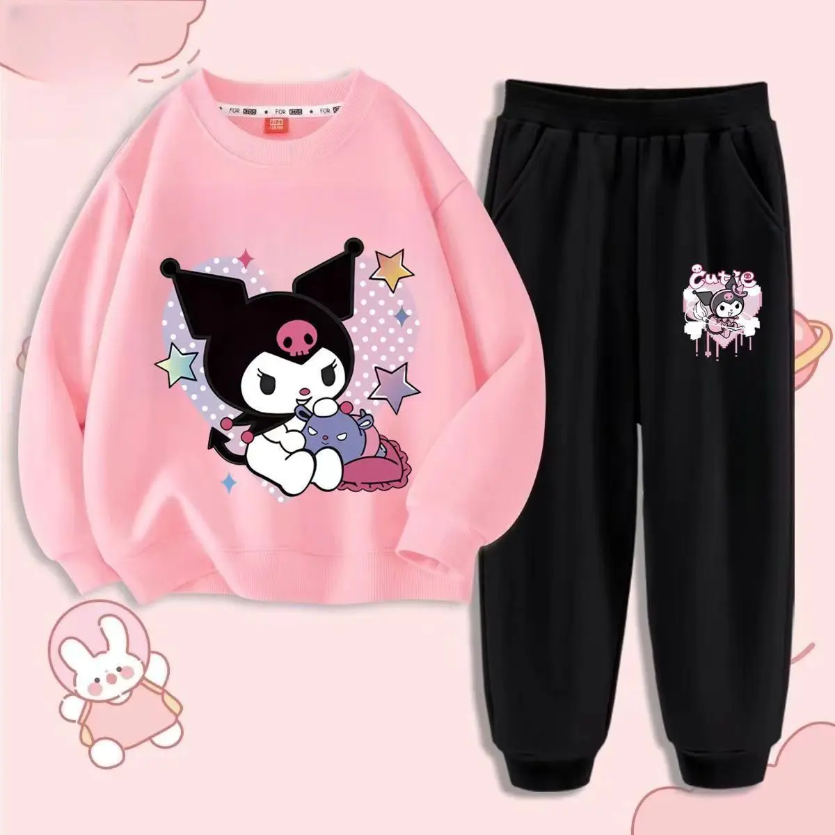 Autumn Kid Girls Clothes Set Children Boy Cartoon Printed Sweatshirts Top And Pants Bottom 2 Pieces Suit Long Sleeve Tracksuits