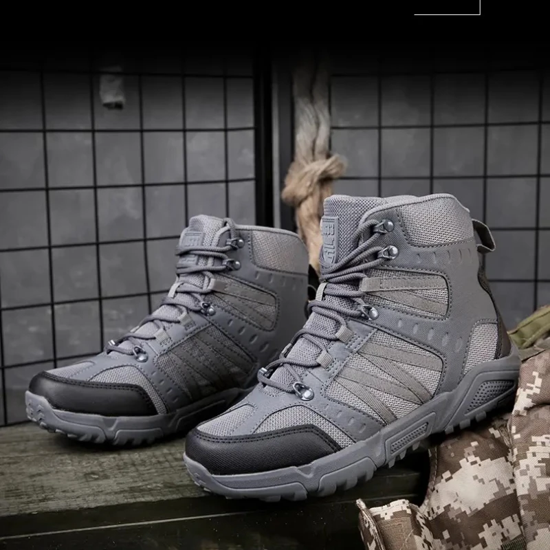 

Grey Tactical Boots Outdoor Adventure Non-slip Wear-resistant Hiking Shoes Hiking Boots Worry-free Outdoor Travel Four Seasons