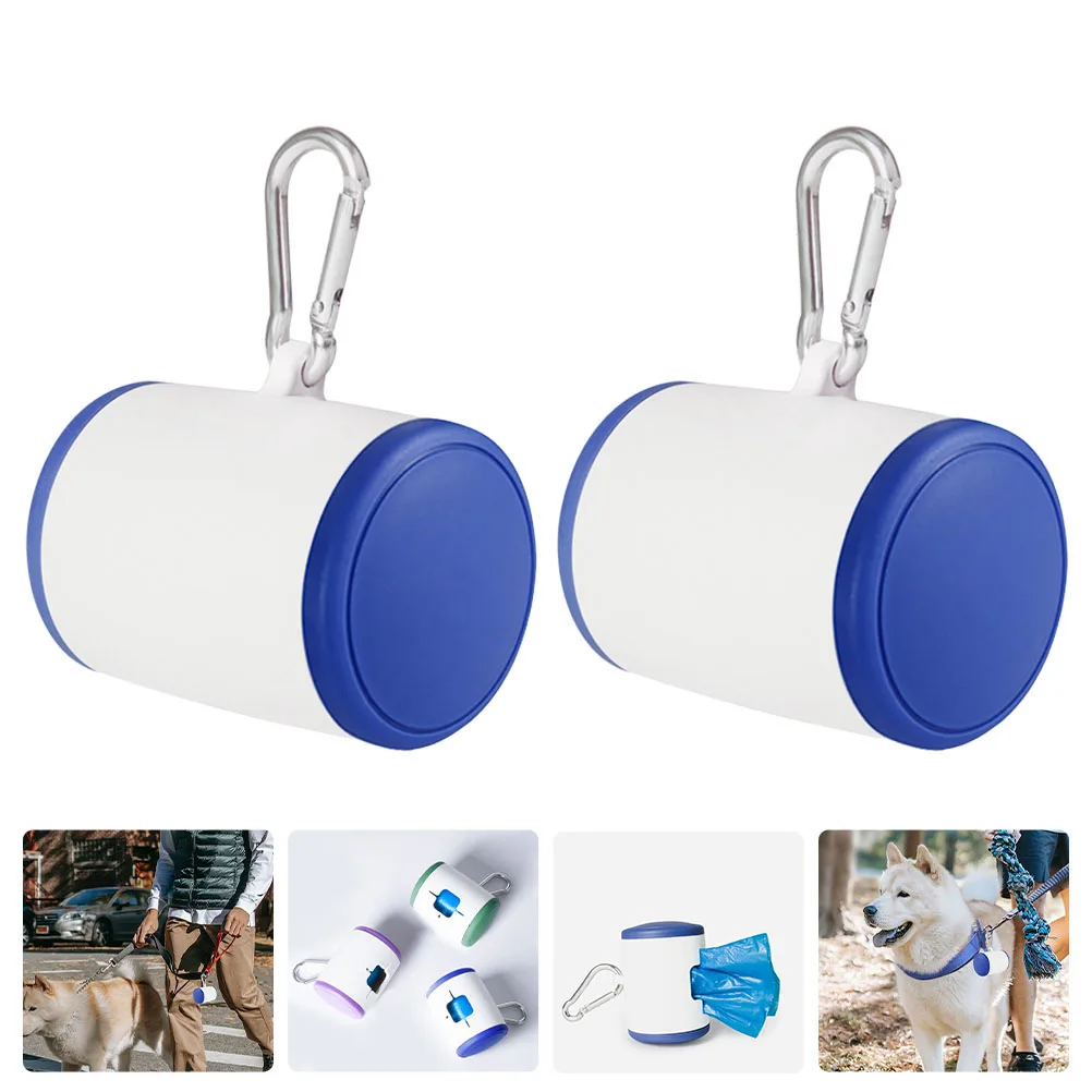 

2pcs Pet Portable Storage Box Dog Treat Pouch Outdoor Food Bag Leash Pendant Pp Material For Training Walking Waste Dispenser