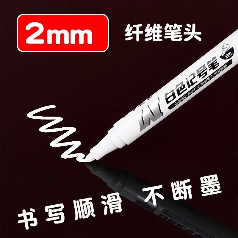 10/1pcs White Marker Pen Waterproof Oil Proof for Plastics Paper Signature Cardboard , Tires, Painting Metal Logistics, Factory