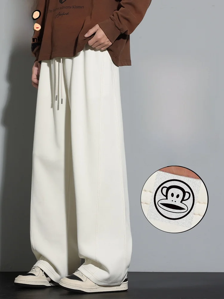 

Мужские свободные брюки Paul Frank с широкими штанинами, прямые, струящиеся, в американском стиле, модные, осенние, из смесового хлопка и полиэстера