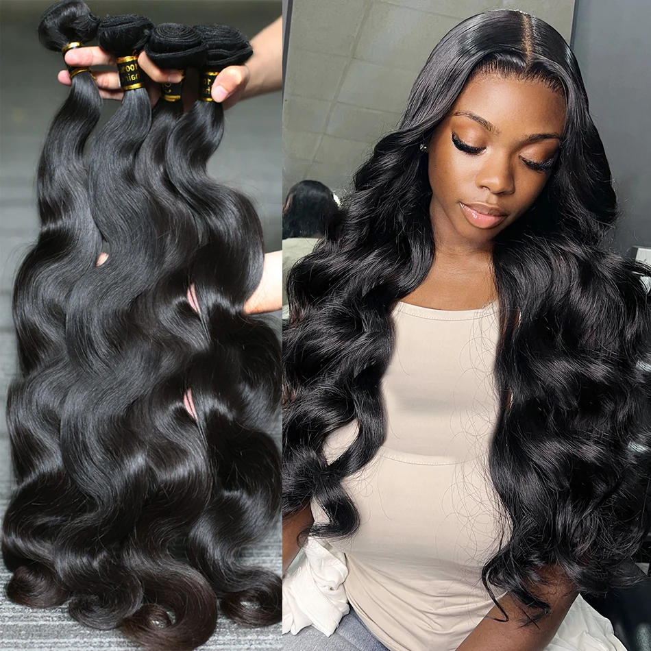 Melodie Body Wave 2 3 4 Bundles Human Hair 30 40 Inches Brazilian Remy Human Hair Bundle Extension Double Drawn Weavy For Woman