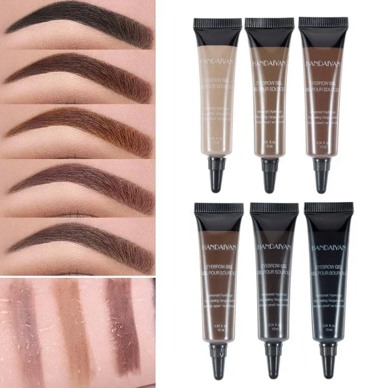 6 Colors Natural Liquid Dyeing Eyebrow Cream Set Waterproof Durable Brown Tint Eyebrow Henna Mascara Eyebrows Paint Makeup