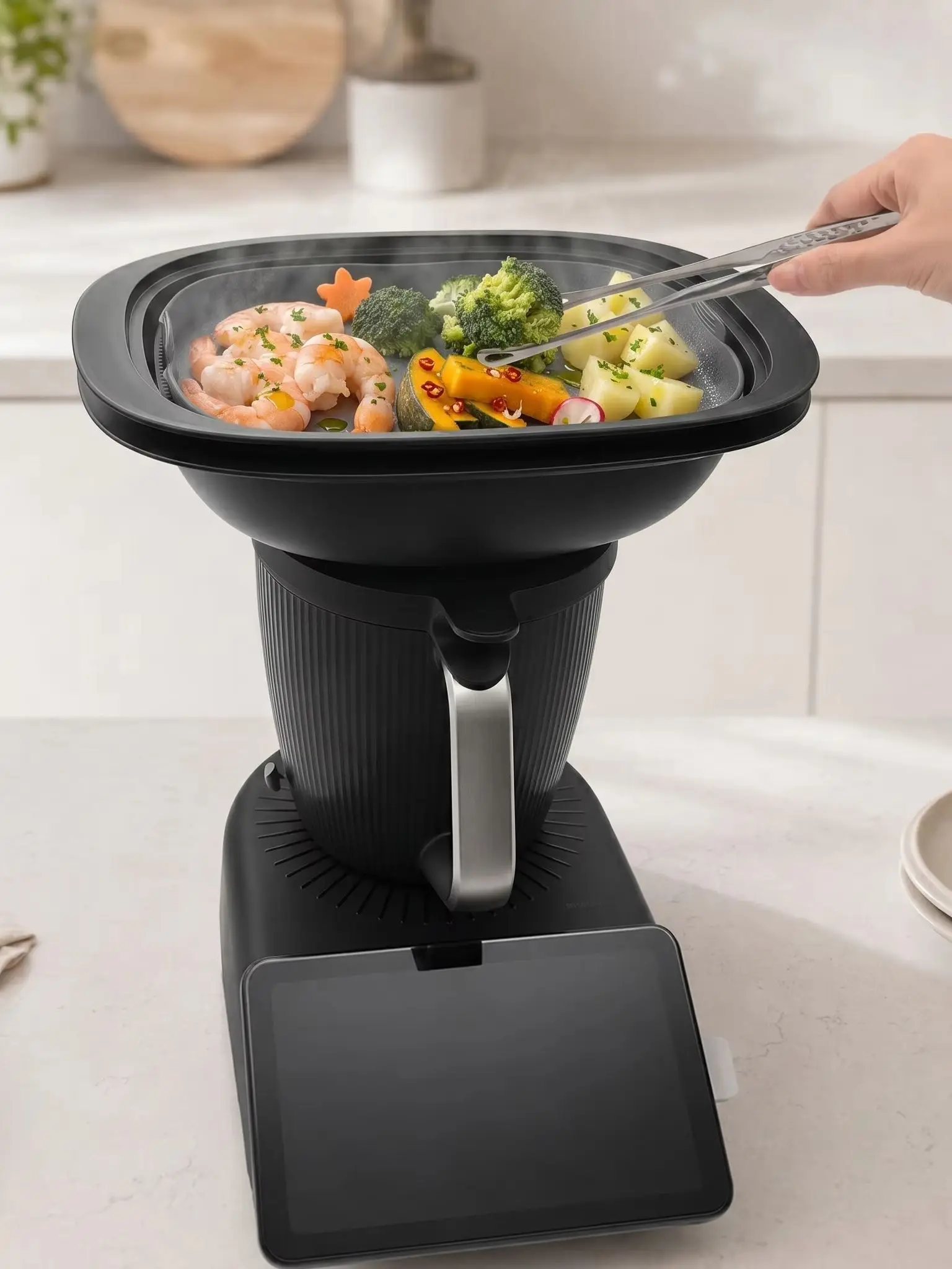Einteilige Silikon-Dämpfmatte für den oberen Dampfbehälter des Thermomix TM7