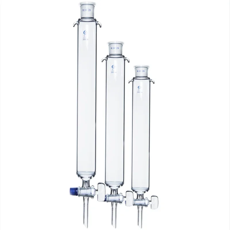 1pcs Lab 24# Glass Sand Core Chromatography Column with Standard Mouth and Glass Piston 16 22 30 40*200 300 400mm