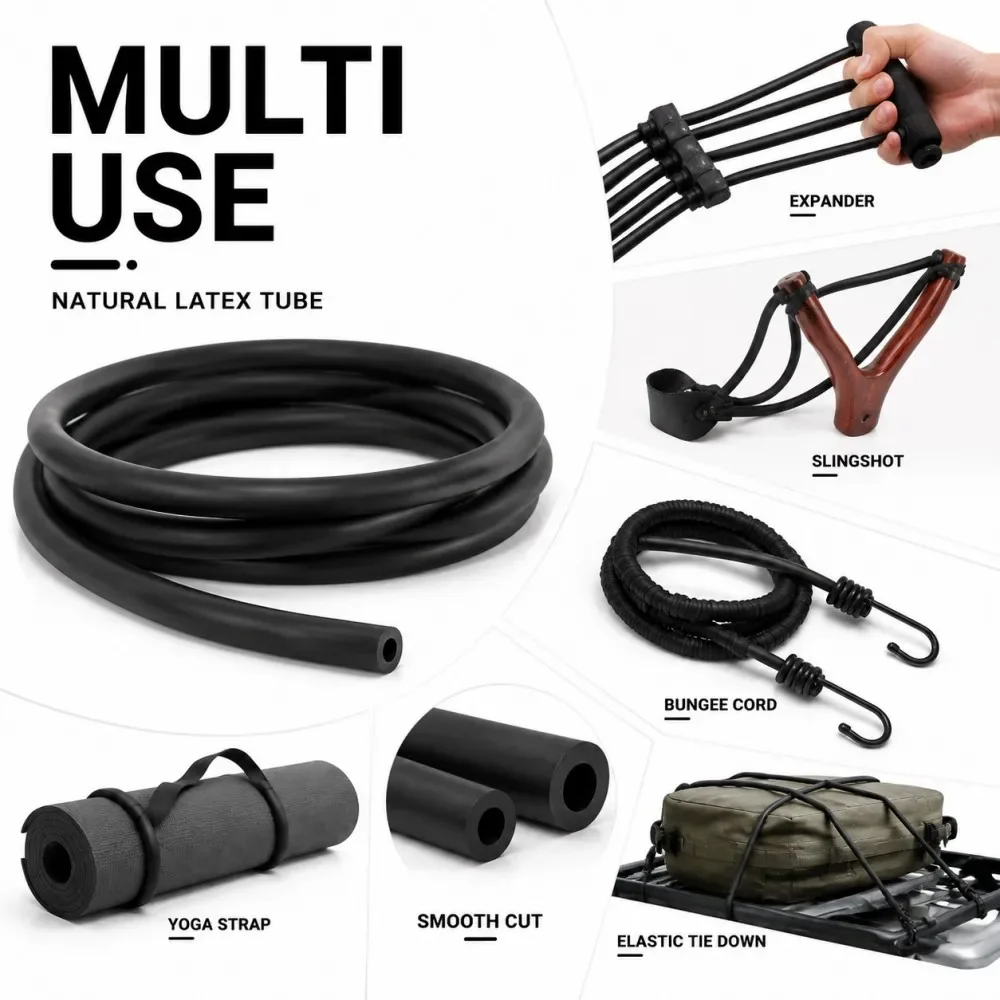 Black Nature Latex Rubber Hose ID 1.5~6mm  High ElasticCatapult Tube Rubber Hose Belt Tension Pipe Slingshot Fitness Latex Hose