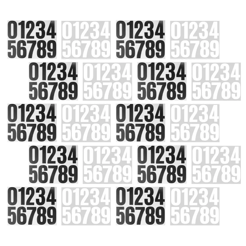 20Sheets Waterproof 4Inch Easy-Apply Self-Adhesive Number Decals 0-9 Versatile for House Door Mailbox Truck Sign Outdoor