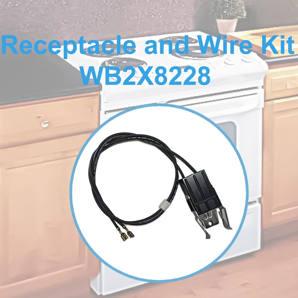 2PCS WB2X8228 Element Receptacle And Wire Kit For GE Electric Hotpoint Ranges And Cooktops Replaces AP2013499, PS242972