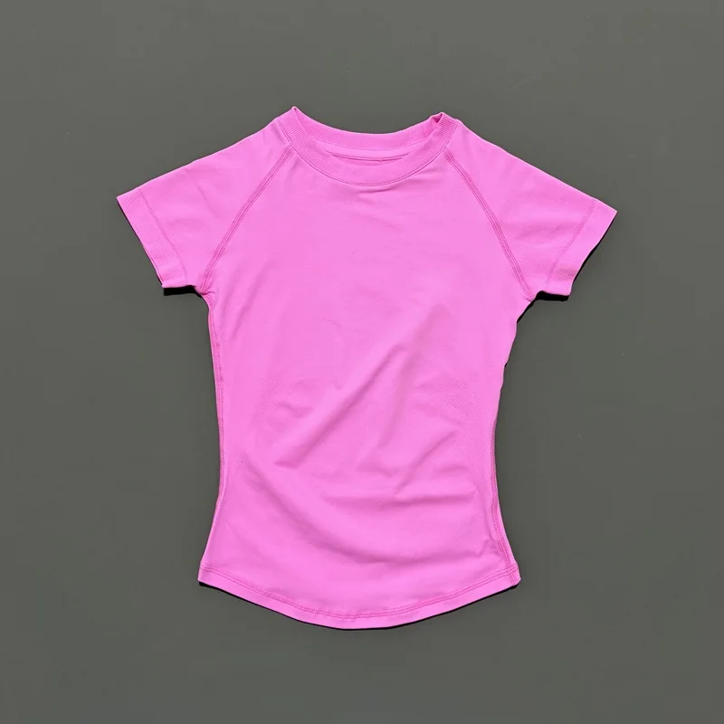 Sporttop met korte mouwen Dames Naadloos Yoga Turnpakje Kleding Hardloopsport T-shirt Gym Yoga Slim Fitness Actief Top-T-shirt