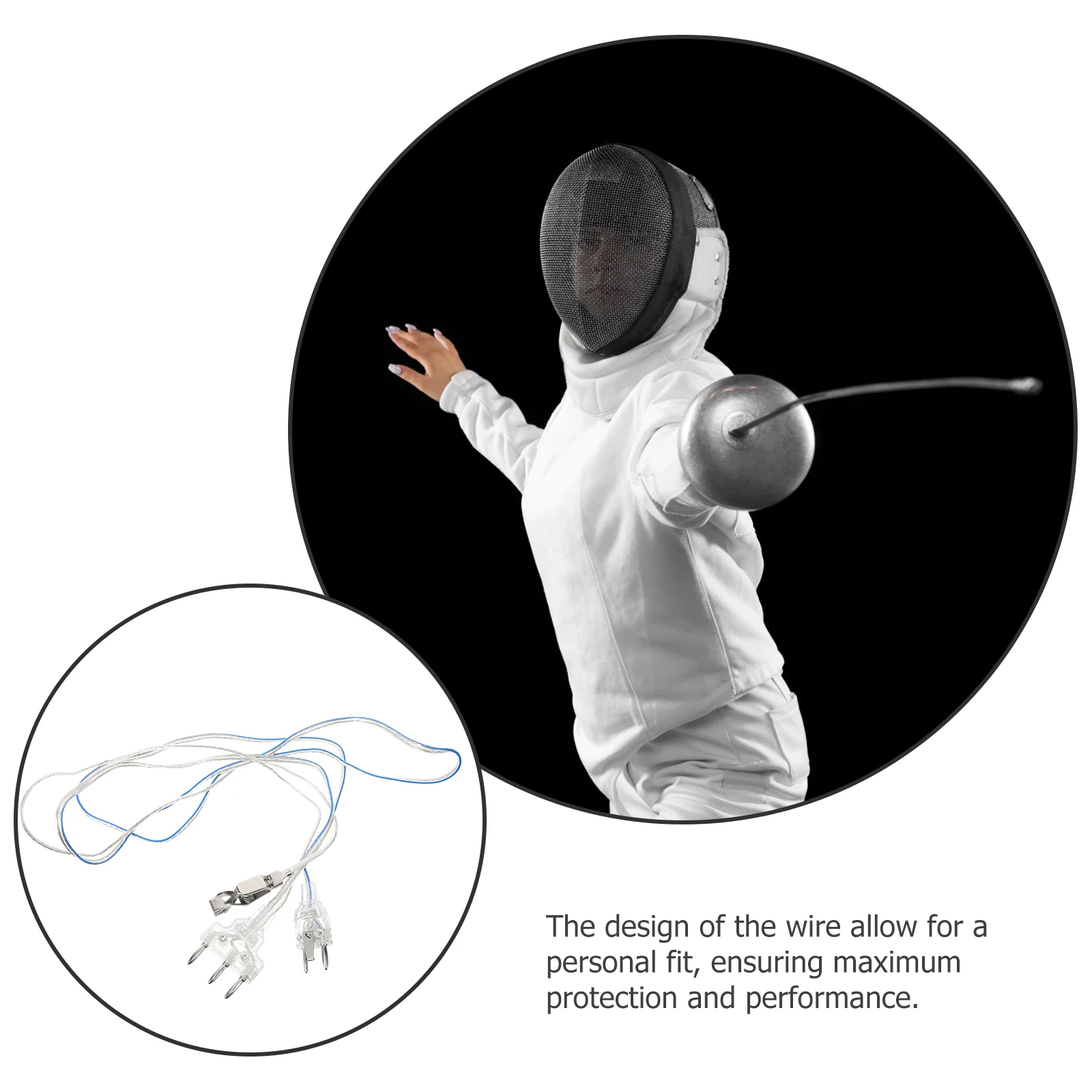 

Fencing Foil Cable Conductive Thread Cord Professional Mask Equipment for Fencing Guard Mask Cord Fitness Accessories