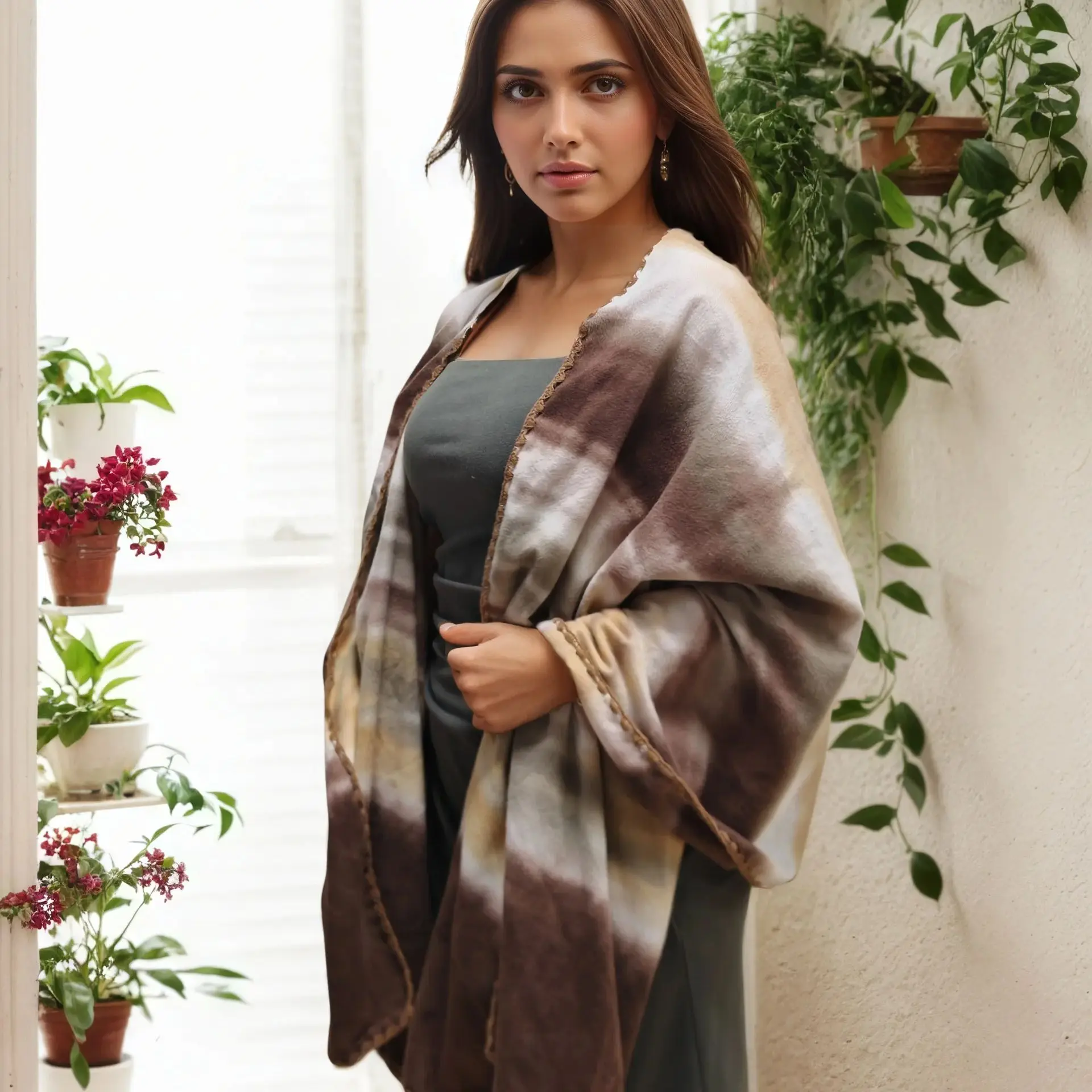 

Женская шаль ручной работы с волнистым узором, элегантная, подходит для подарков, высококачественная и стильная, универсальный стиль, необходимая для путешествий.