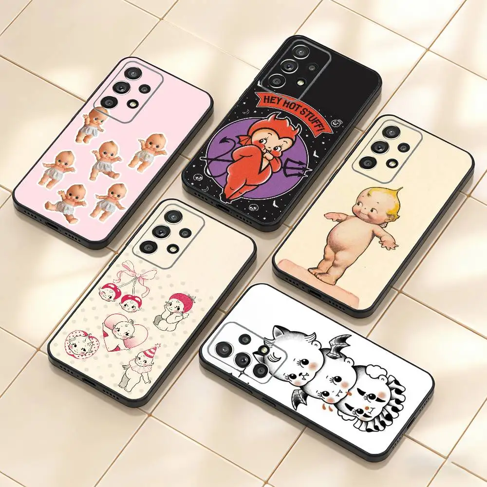 

K-kewpie Cute Angel baby Phone Case For Samsung S25,S24,S21,S22,S23,S30,Ultra,S20,Plus,Fe,Note,10,9,5G Black Cover