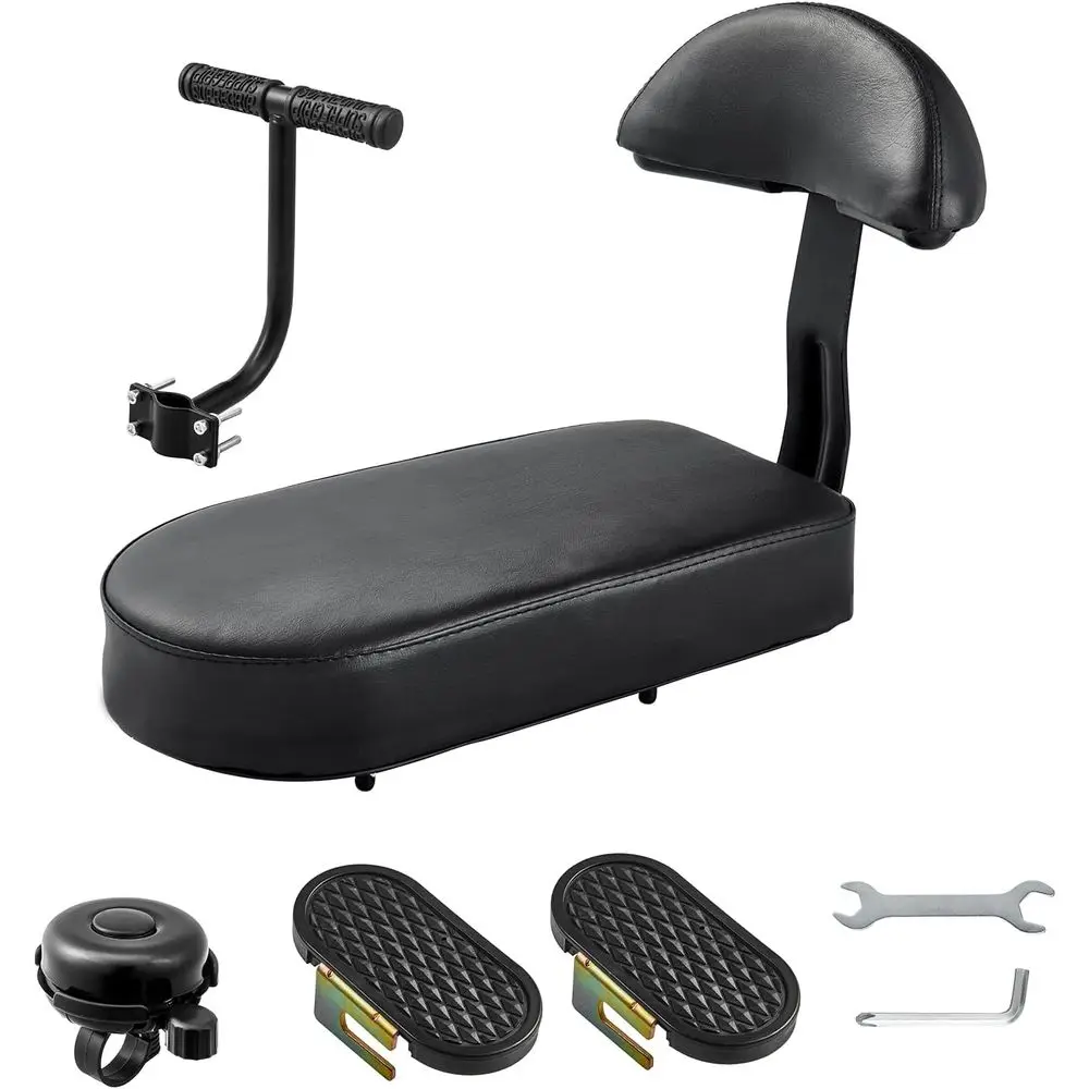 مقعد خلفي لدراجة الأطفال مع وسادة ومسند ظهر وميزات أمان للأعمار من 5 سنوات فما فوق