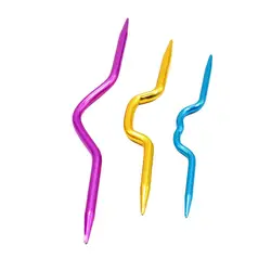 3pcs Aluminum Knitting Cable Needles Stitch Holder Cable Needle Crochet Tool