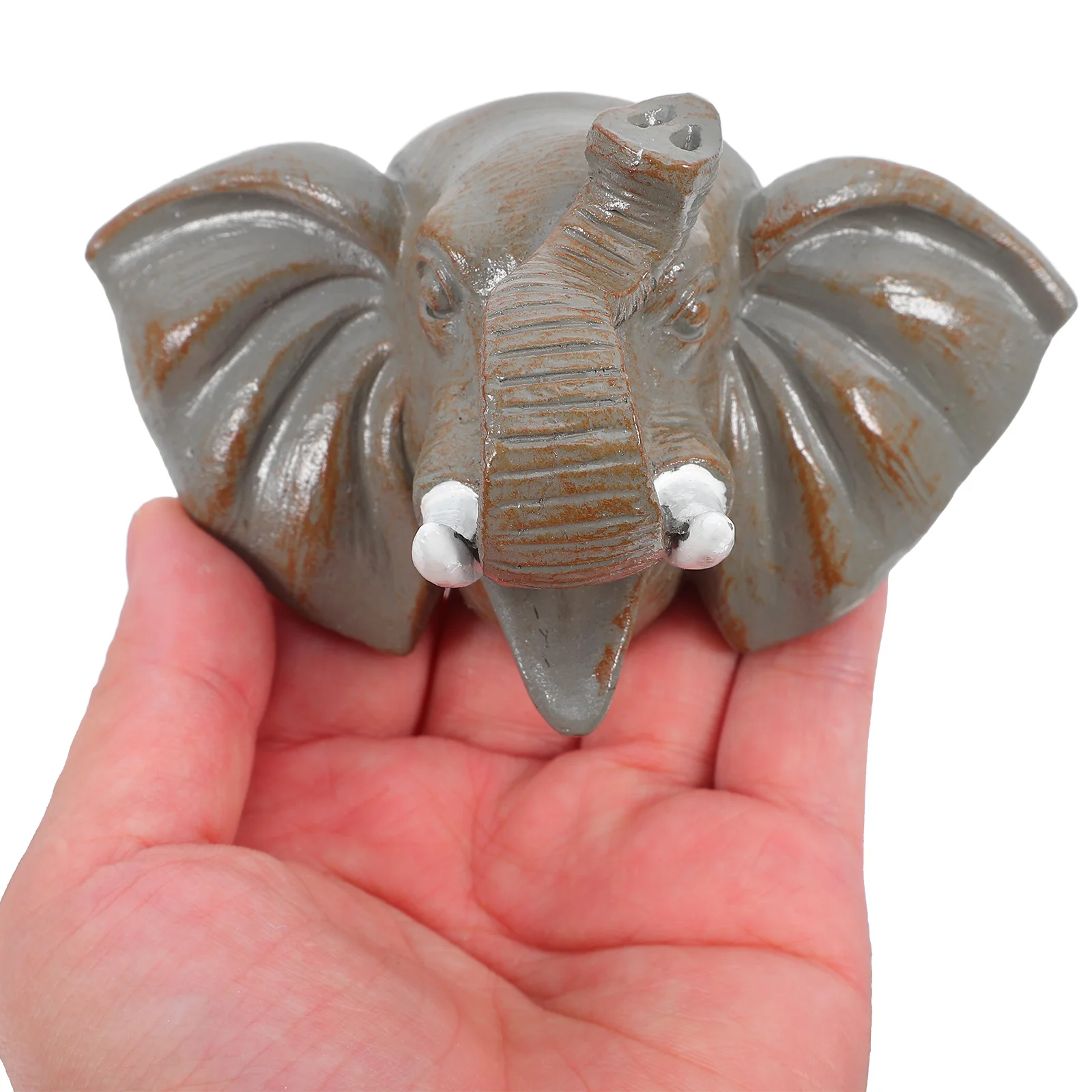 

Elephant Fountain Nozzle Wall Mounted Water Sprayer Animal Head Statue Garden Resin Pool Water Spray Adjustable Flow Outdoor