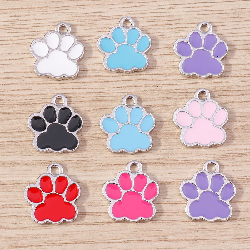 Tusember 10 Stück Mix Cartoon Welpen-, Hunde-, Katzenpfoten-Anhänger Tieranhänger für Halsketten, Ohrringe, DIY-Armbänder, Schmuckzubehör – Detail 6