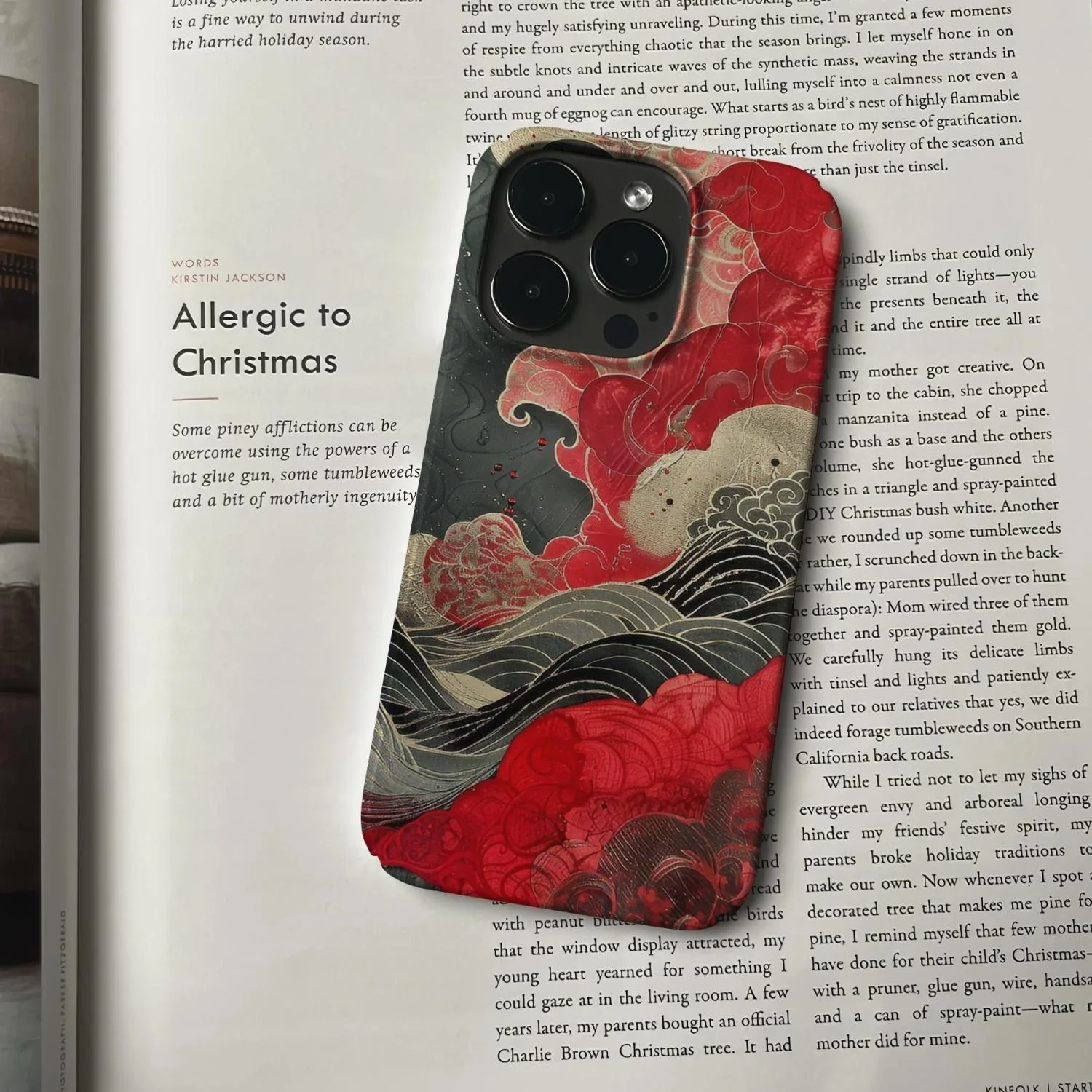 Coque de téléphone artistique traditionnelle orientale, nuage rouge et vague, esthétique Unique, pour iPhone 16 15 14 11 12 13 Pro Max Plus