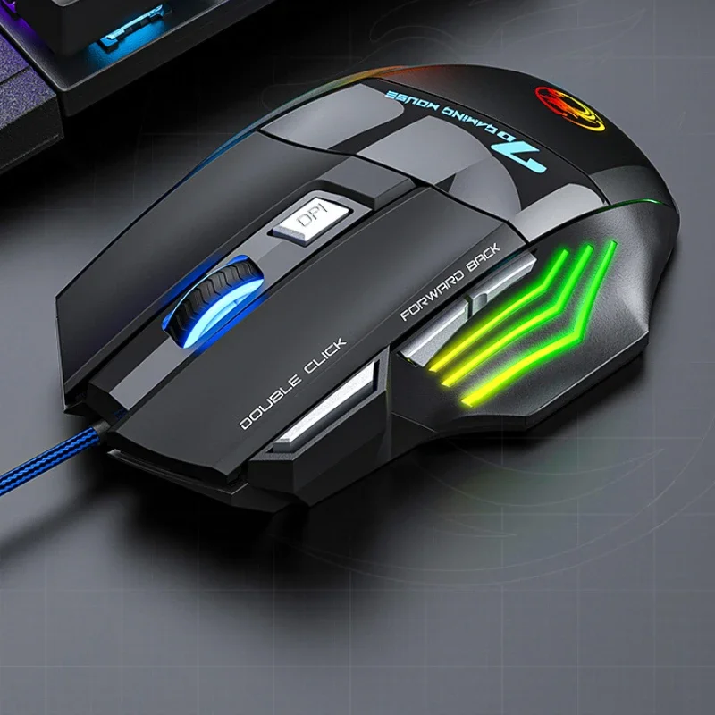 

IMICE X7 Wired Gaming Mouse LED Colorful Breathing Light RGB Big Hand USB 7 Keys Mouse Computer Esports Gaming Office Ergonomics