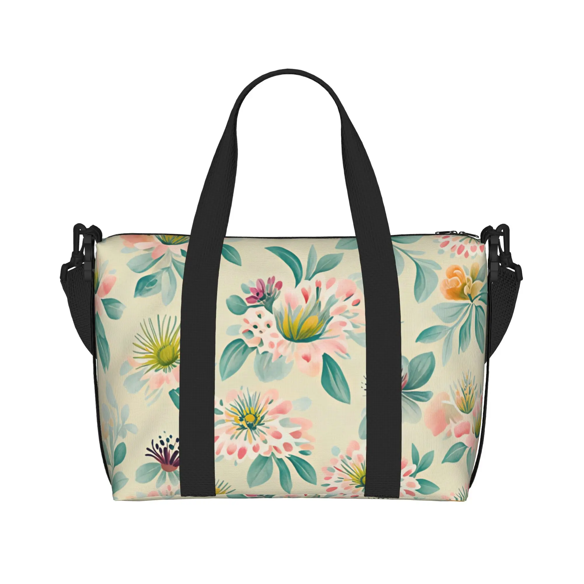 Custom Luxury High 3D Floral Groceries Shopping Tote Bags Women Big Capacity Fashion Trend 3D Flowers Beach Gym Travel Bags