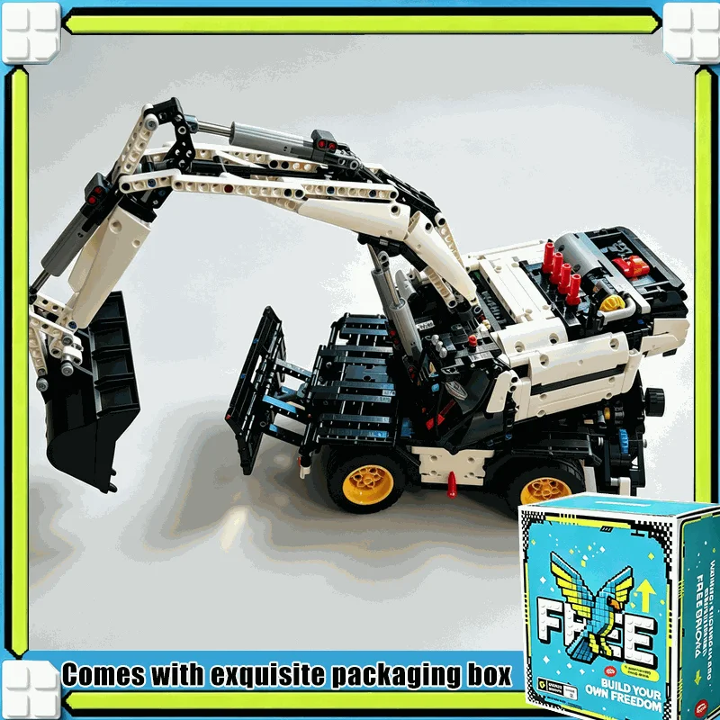 2181PCS MOC Mechatech Mechavator Compact Excavator Digger Model Custom Puzzle Building Blocks DIY Assembly Engineering Toy Gift