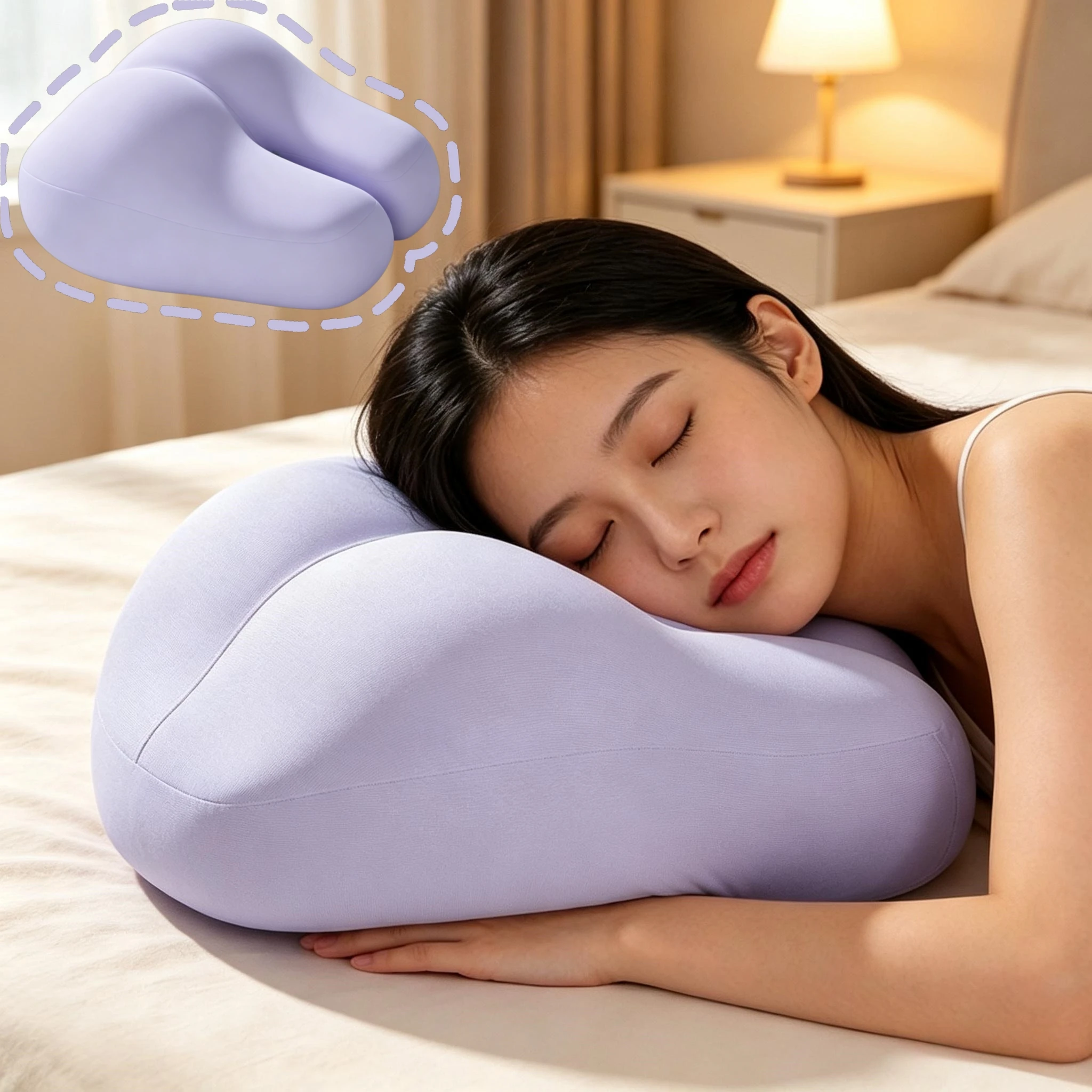 Hip-shaped Pillow 3D Memory Foam Pillow  Creative Fun Face Down Pillow Cushion Stomach Sleeping for Students Couples