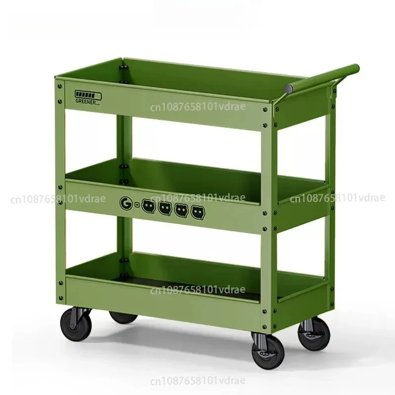 Heavy-duty Mobile Storage Rack, Three-tier Multifunctional Tool Trolley, Studio Storage Trolley