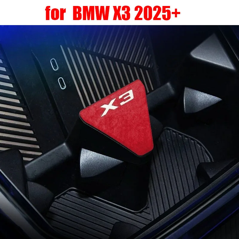 Fit for BMW X3 G48 G45 2025 2026 Ultra Thin Suede Sticker Central Control Triangle Metal Protection Mat