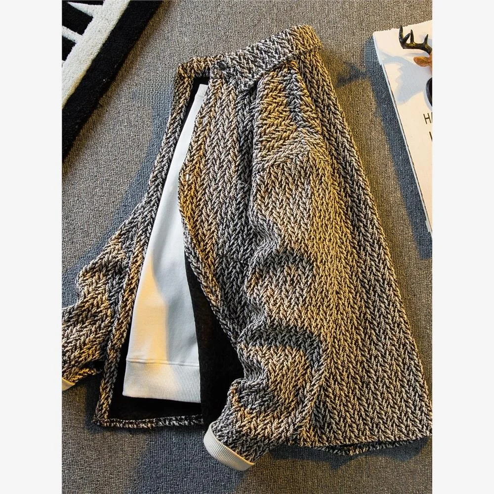 

Men's Ethnic Sle Casual Jaet Spring Autumn Design Unique Vintage Faionable Waist-Cinching ort Sve V-Ne Coat