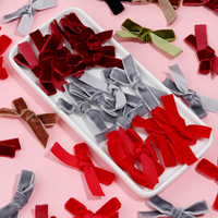 10pcs/lot 6x3.5cm Single Sided Velvet Satin Ribbon Bows For Handmade Gifts Packaging Bags Decoration DIY Birthday Party Deco