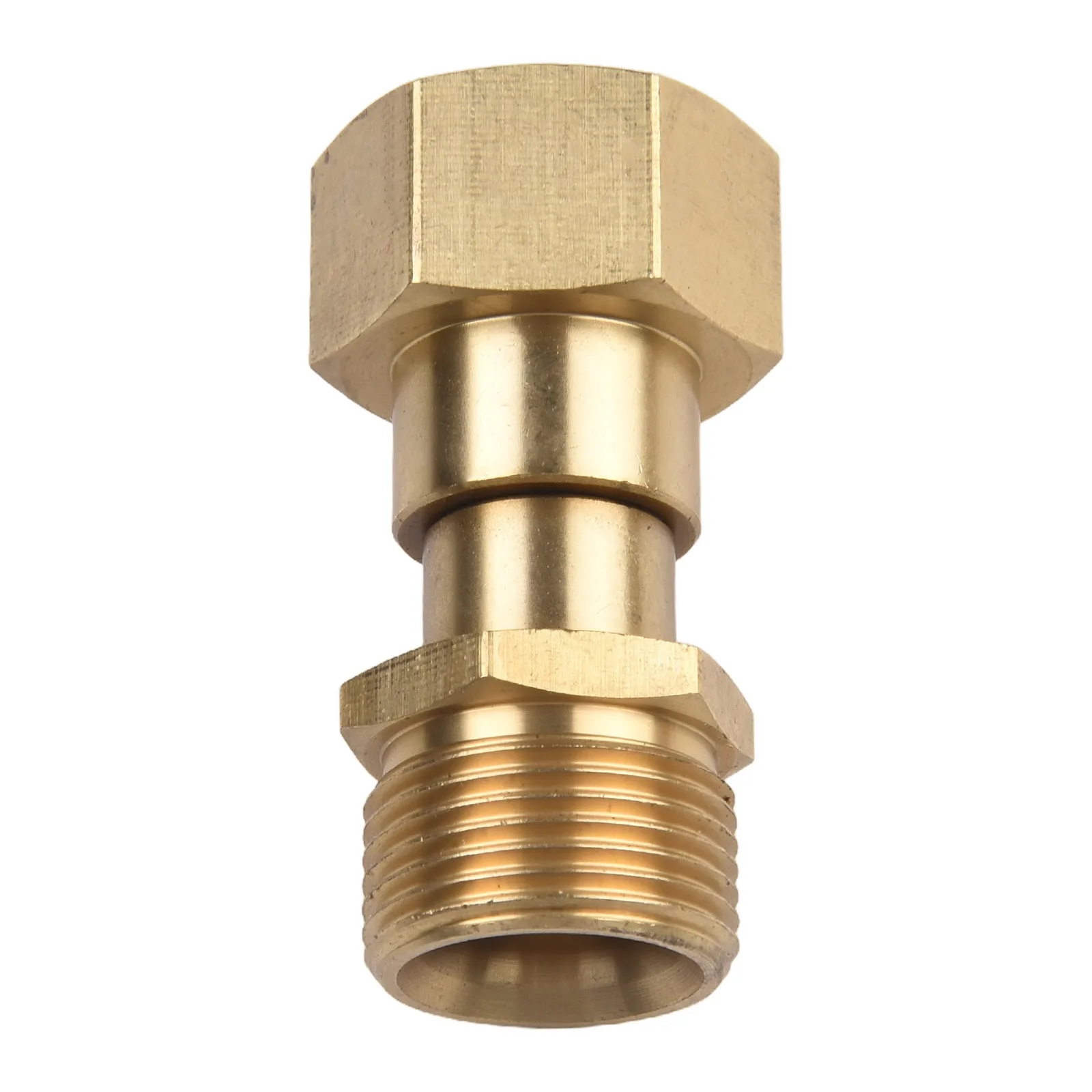 M22 14mm Threaded Brass Pressure Washer Hose Connector Adapter with Swivel Joint for Reduced Hose Stress and Easy Movement