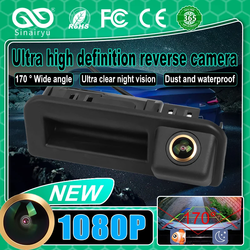 170° CVBS AHD1080P Car Reverse Backup Trunk Handle Camera For Audi Q2 Q3 Q5 A5 VW Bora Skoda Kodiaq Kroq Cayenne 2017-2019