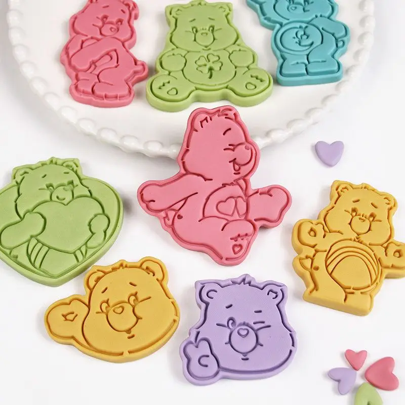 الكرتون Kawaii الرعاية الدب كوكي قوالب السكر التقليب كوكي قوالب القطع ثلاثية الأبعاد الضغط قالب البسكويت أدوات المطبخ الخبز المعجنات #4