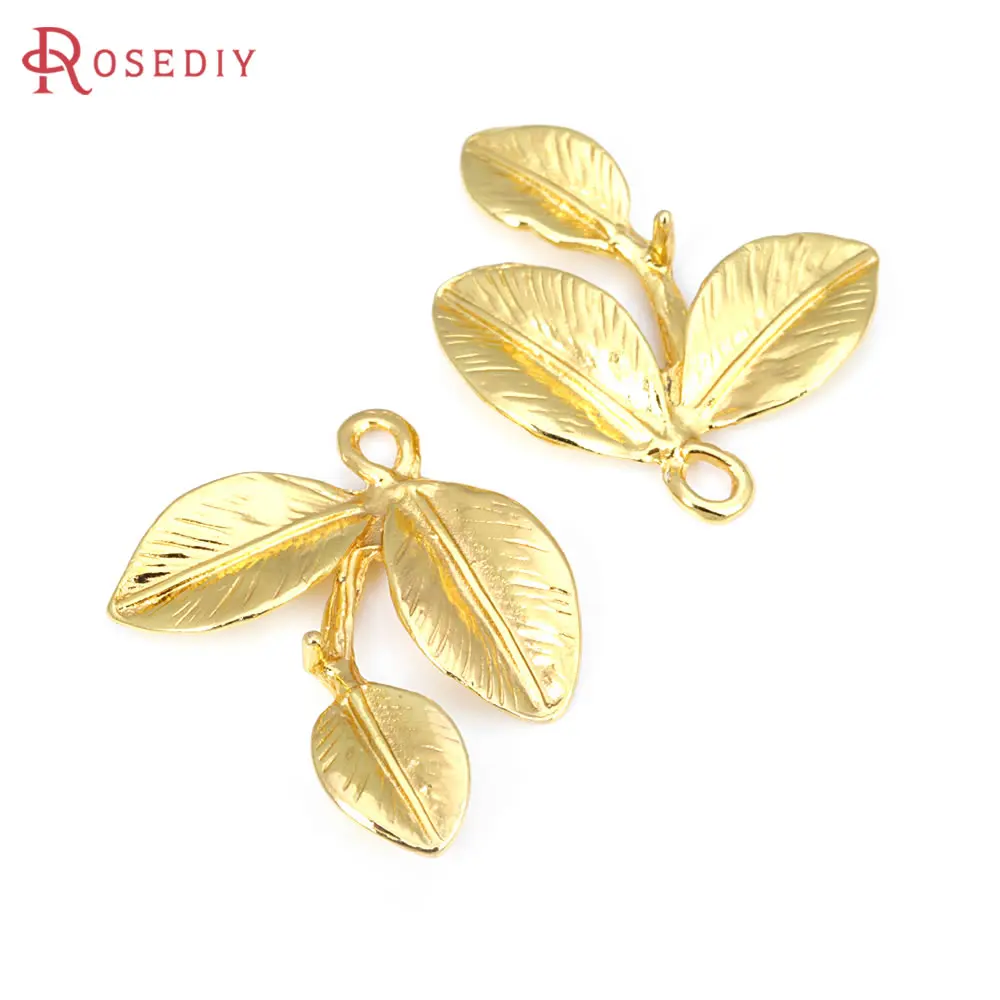 20PCS Gold Color Zinc Alloy Tree Leaf Leaves Charms Pendants High Quality Diy Jewelry Making Necklace Earrings Accessories image 2