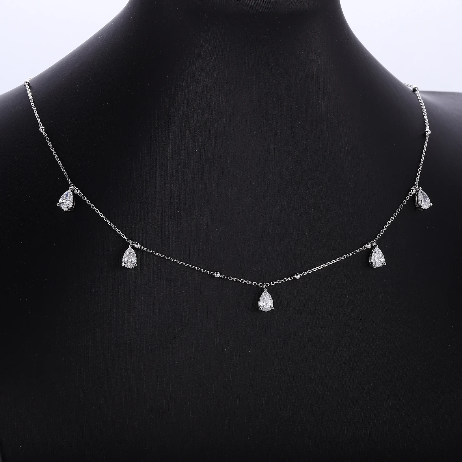 

Provence Pear Pendant Necklace DEF/VS Lab diamonds Evening dress Jewelry KGold Wedding Evening dress Accessories Necklace Custom