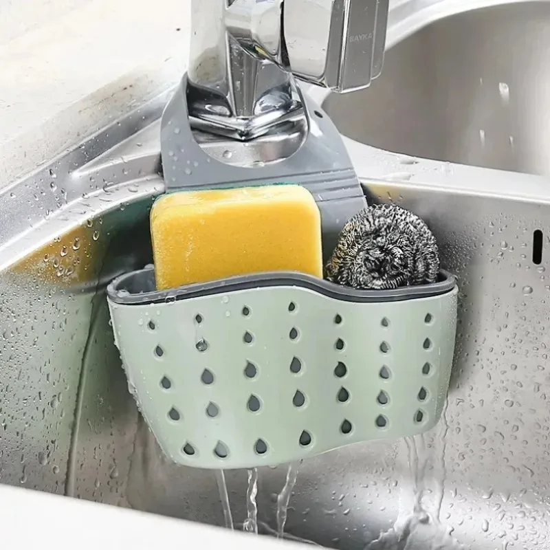 Küche Waschbecken Halter Hängen Ablauf Korb Einstellbare Seife Schwamm Regal Organizer Bad Wasserhahn Halter Rack Küche Zubehör