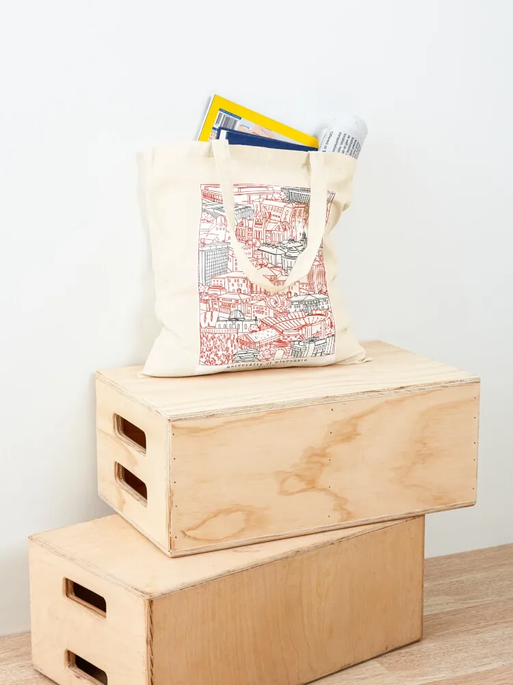 University of Wisconsin Campus Artwork Tote Bag Lady bag Shopping bags Custom bag large size bags