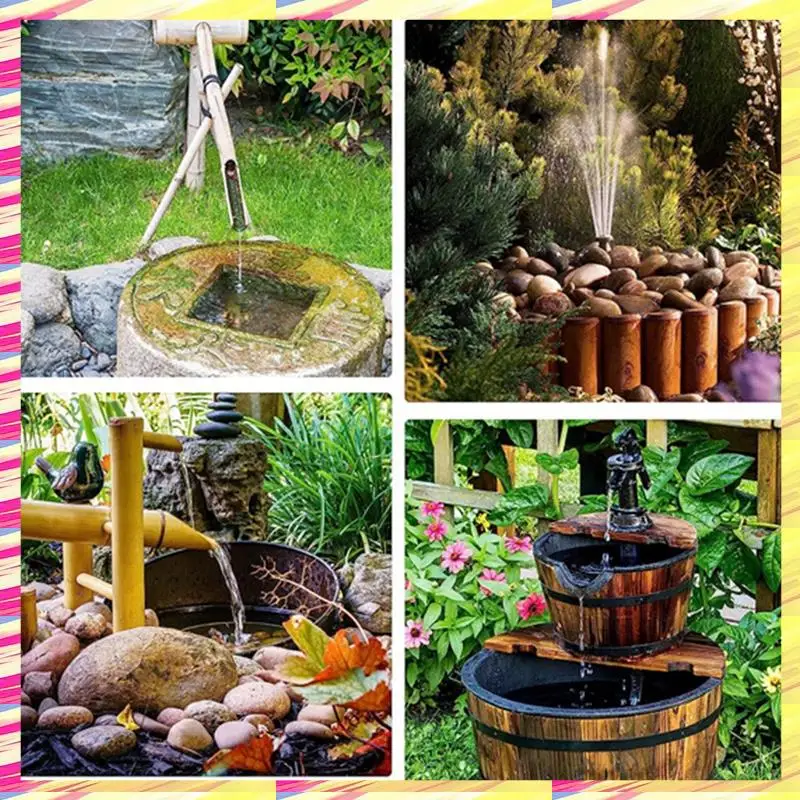 

ABJJ 5W Solar Fountain Power Pump With 6 Nozzles For Bird Bath Fish Tank Pond Or Garden Decoration Accessories Parts