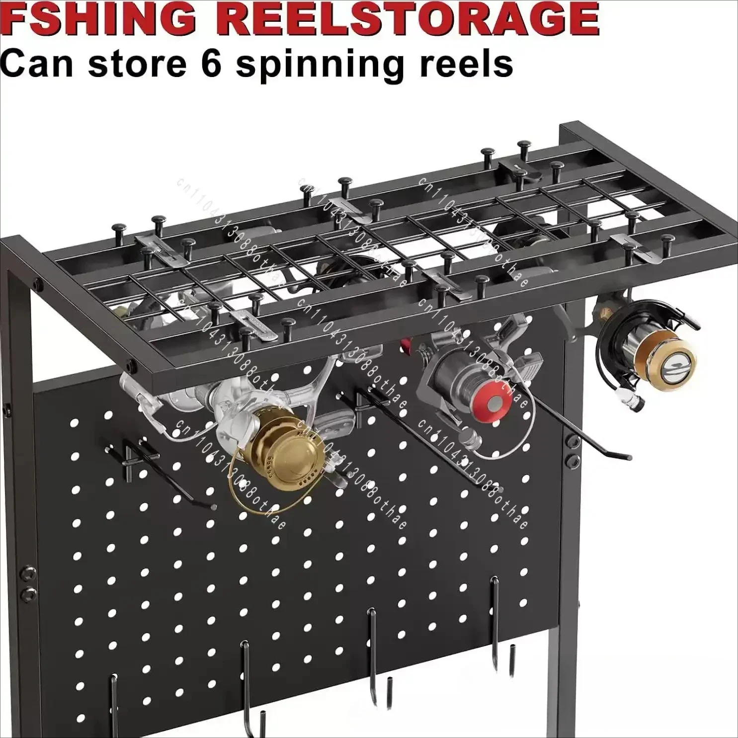 Fishing Gear Rack, Floor with Wheels Multifunctional Fishing Rod Storage Rack