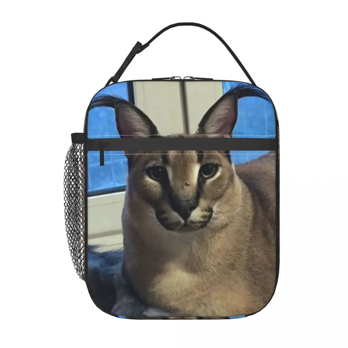 Custom Big Floppa Funny Meme Lunch Bag Men Women Warm Cooler Caracal Cat Insulated Lunch Boxes for Student School