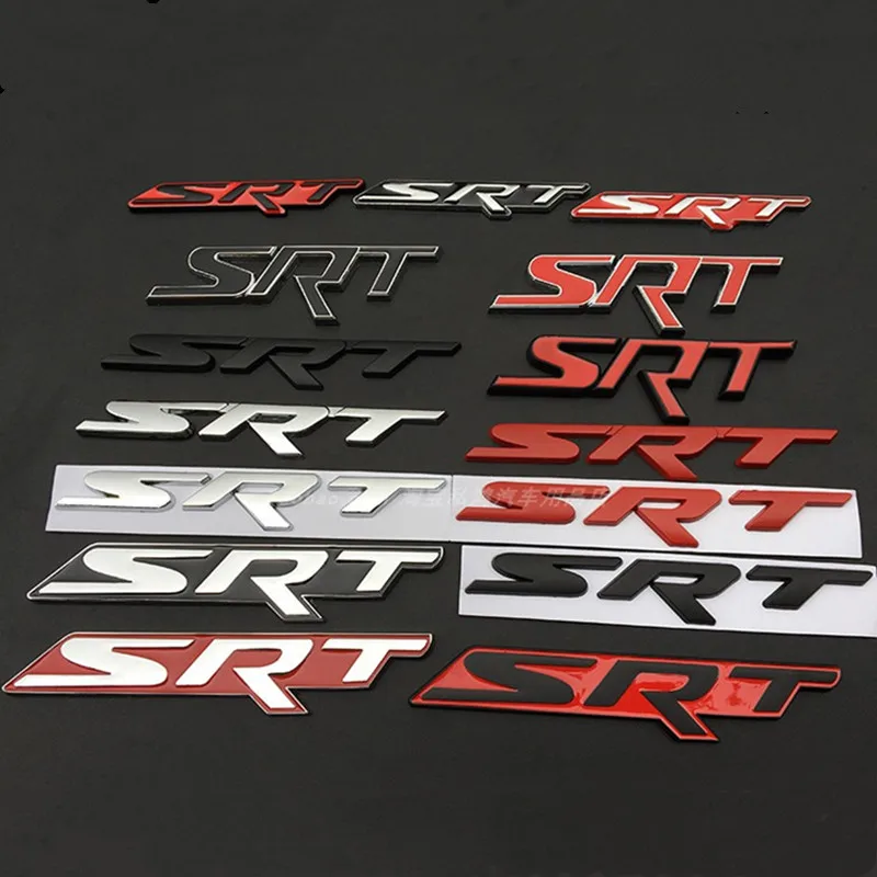 Metal 3D Srt Badge Rear Trunk Decal Car Front Hood Emblem Sticker for Charger Challenger Srt Sxt Caliber Journey Caravan Magnum