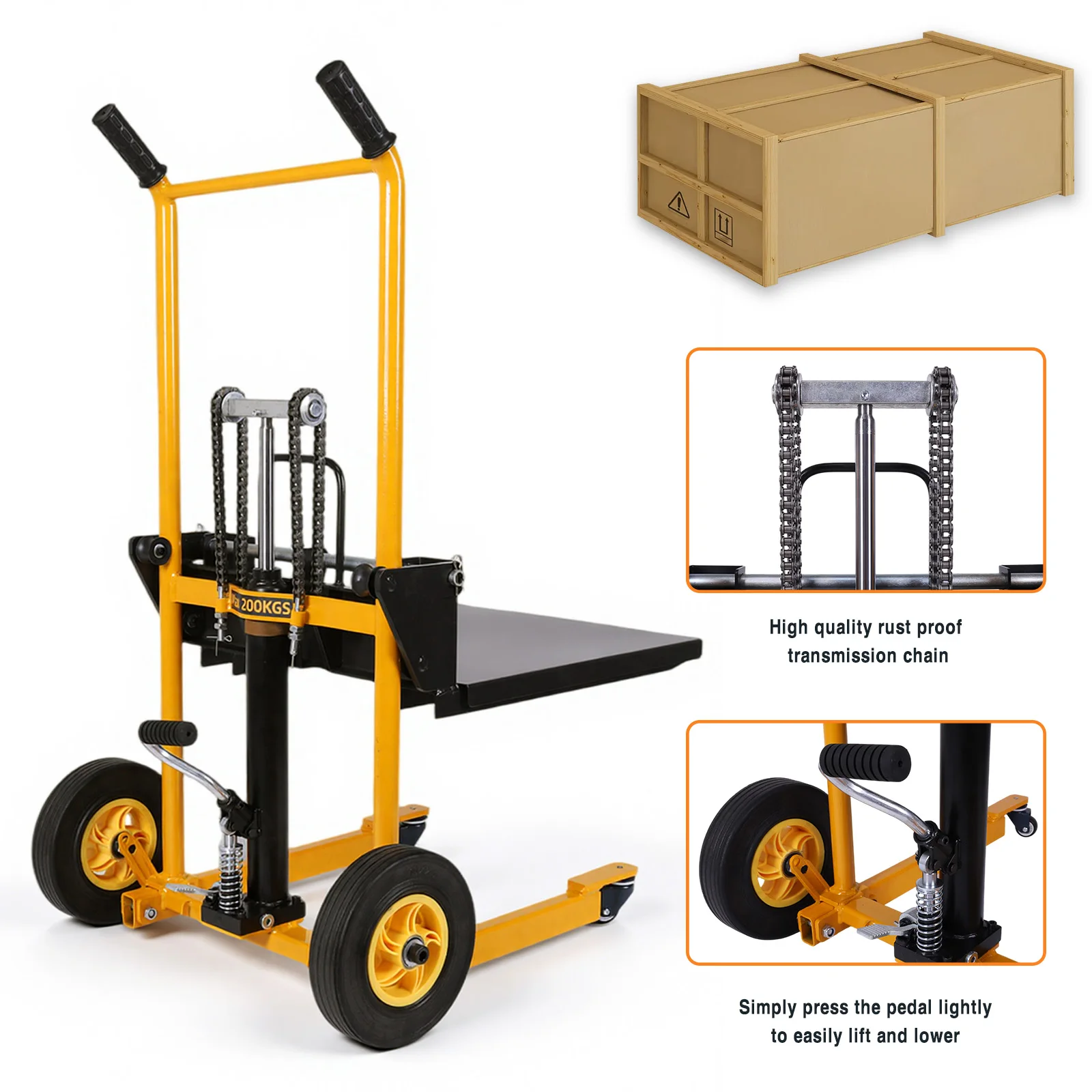 

Mini Forklift Foldable Transport Lifting Cart with Swivel Wheels Mini Household Lift Truck Lightweight for Commercial & Industry