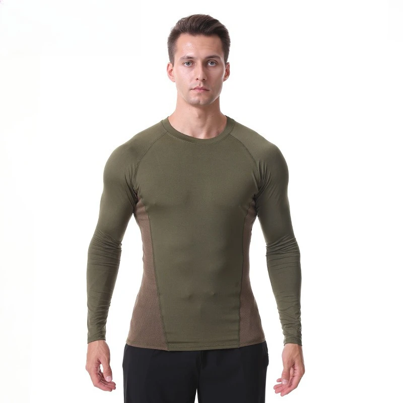 

Тактический костюм для походов на открытом воздухе, износостойкая быстросохнущая футболка с длинным рукавом, мужская футболка с круглым вырезом, спортивная тренировочная форма