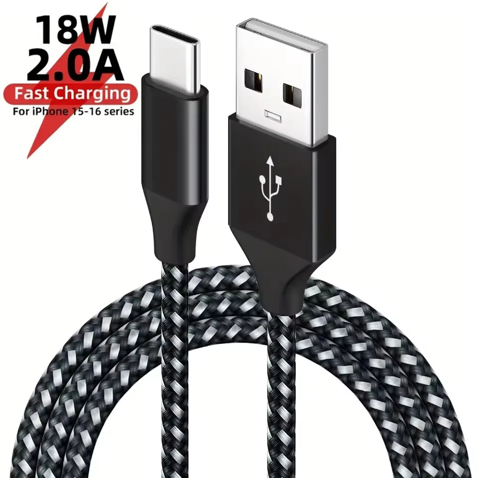 USB-A auf Typ-C Kabel Schnellladekabel für Xiaomi Huawei Samsung S21 S24 iPhone 15 16 USB-C Telefon-Datenkabel 1m 2m 3m