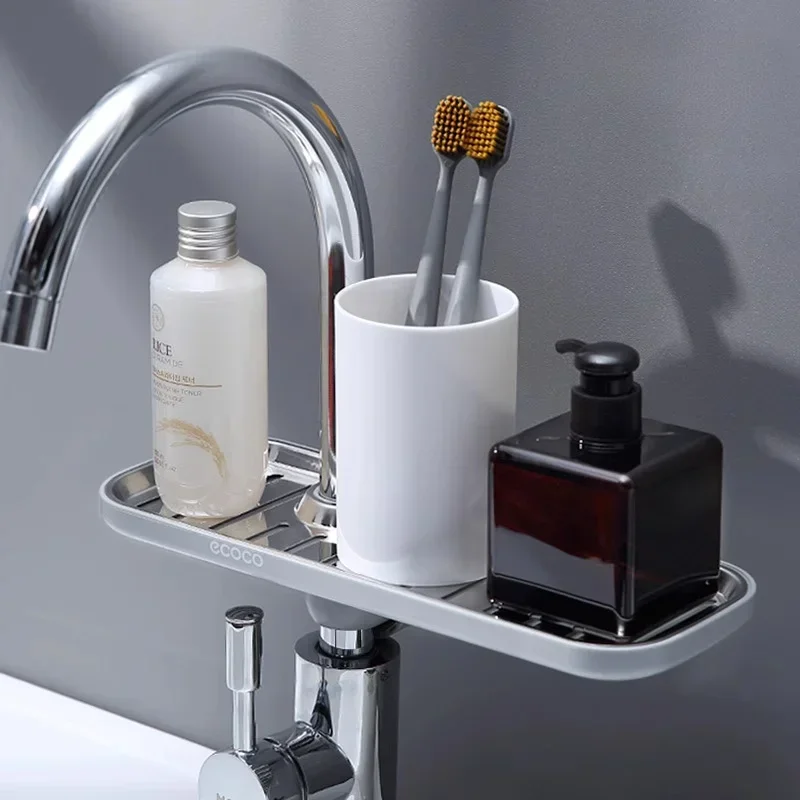 Faucet storage rack Stainless steel sink storage rack Kitchen utensils utensils sink Dishcloth drain basket