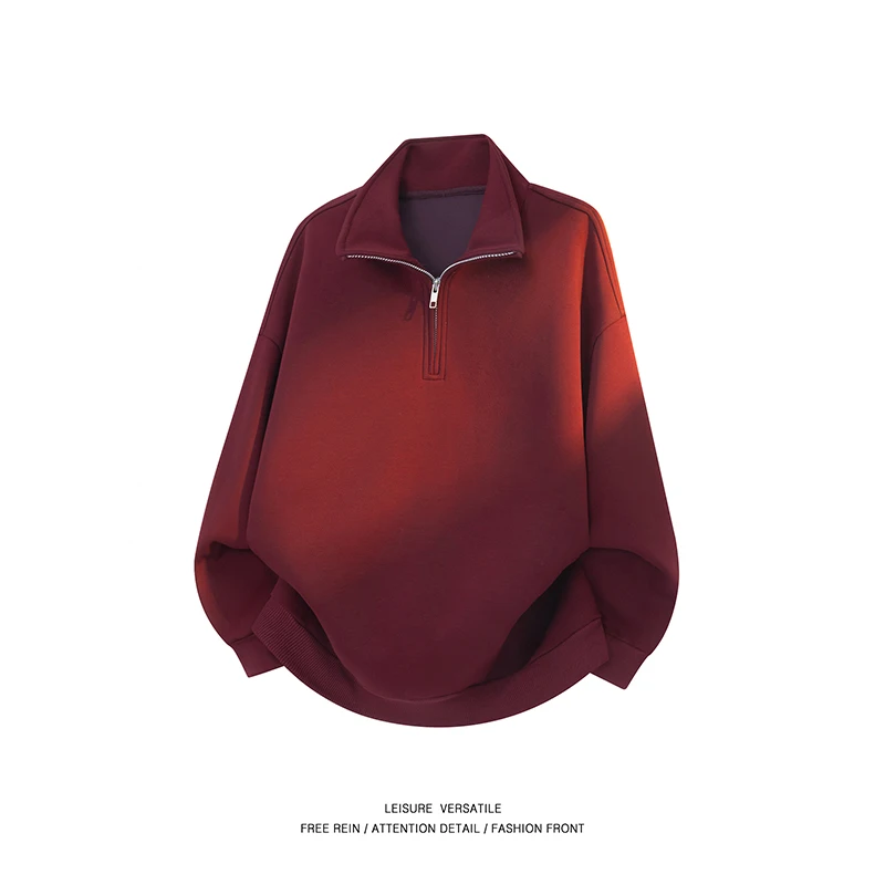 

Couple Outdoor Fitness Running Loose Comfortable Casual Half Zipper Stand up Collar T-shirt Spring and Autumn Versatile Hoodie